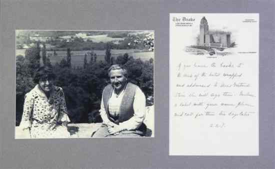 Appraisal: TOKLAS ALICE B Autographed letter signed '' A B T