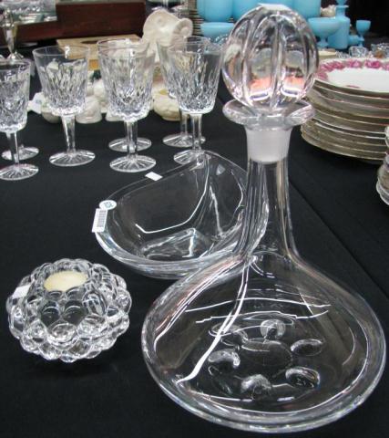 Appraisal: Group of Orrefors crystal items including a candle holder decanter