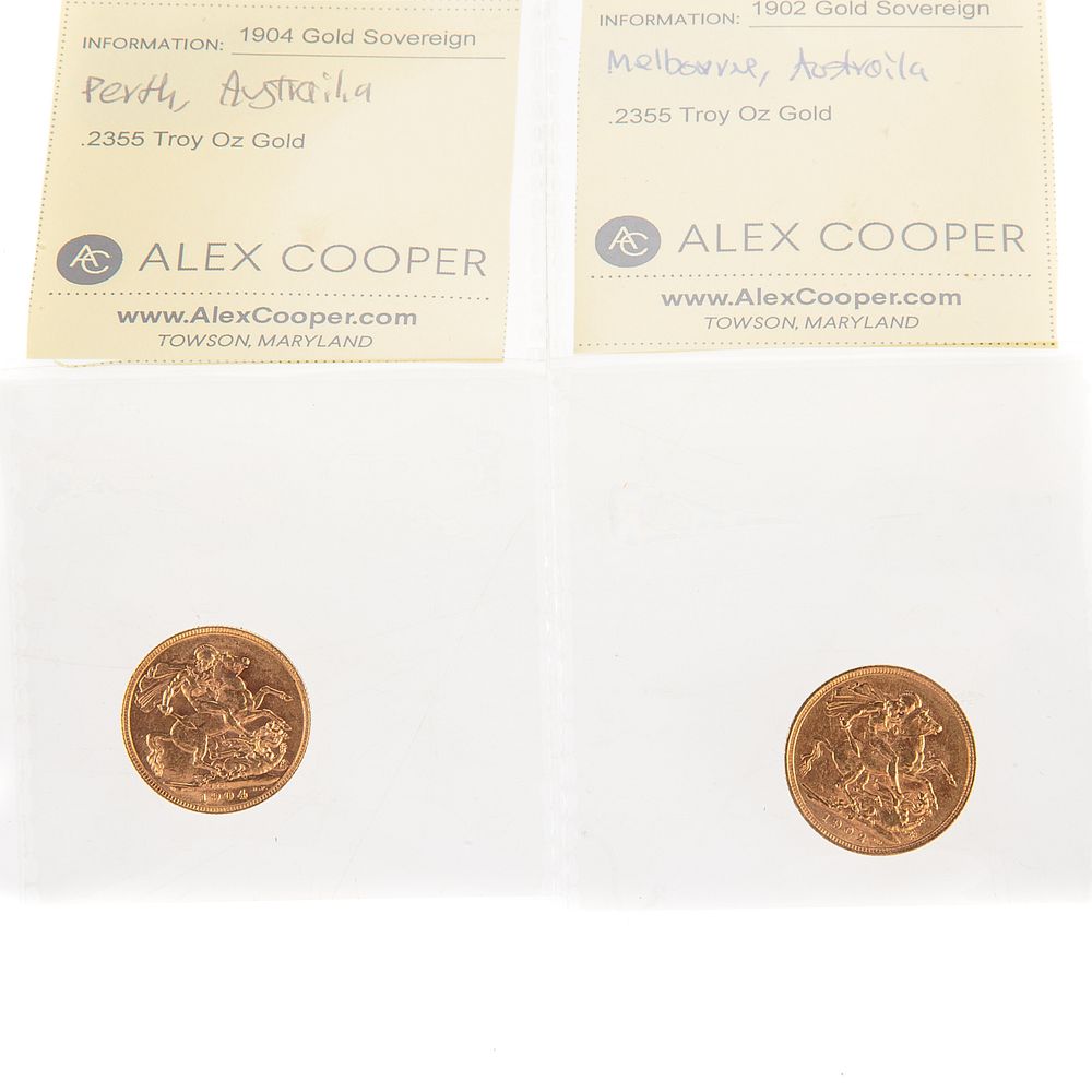 Appraisal: Two Gold Sovereigns from Australia - Melbourne and - Perth