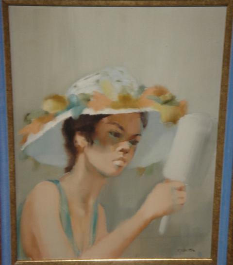 Appraisal: M Weston o c young girl in hat x Estimate