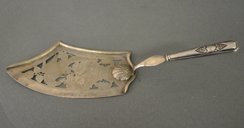 Appraisal: - Silver fish slice th c probably silver with engraved