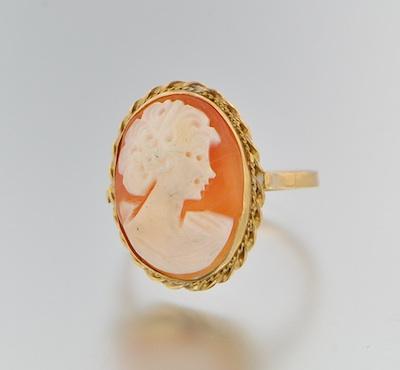 Appraisal: A Ladies' k Gold and Cameo Ring k yellow gold