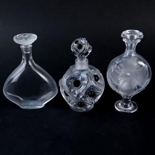 Appraisal: Grouping of Three Lalique Crystal Perfume Bottles Grouping of Three