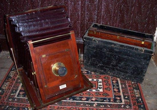 Appraisal: A large mahogany and brass mounted camera by W Watson