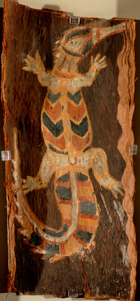 Appraisal: Artist Unknown Croker Island Crocodile natural earth pigments on bark