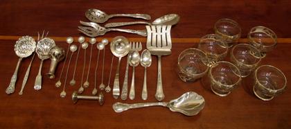 Appraisal: Collection of sterling silver table articles and flatwareSix sterling overlay