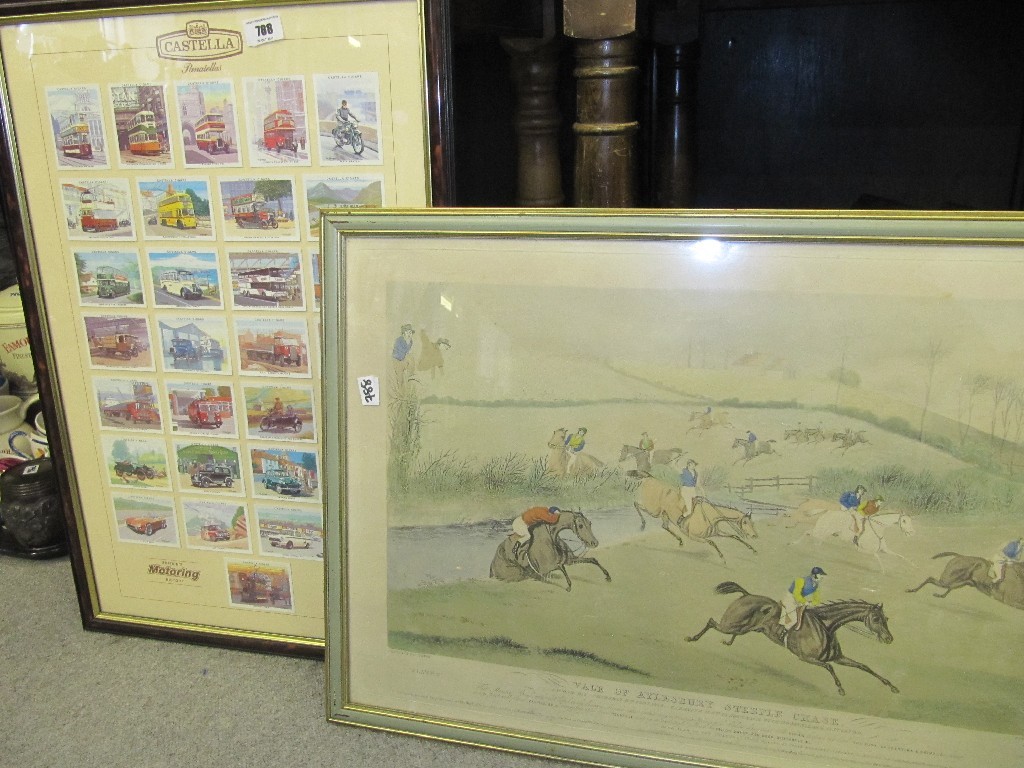 Appraisal: Lot comprising framed set cigar cards and an engraving