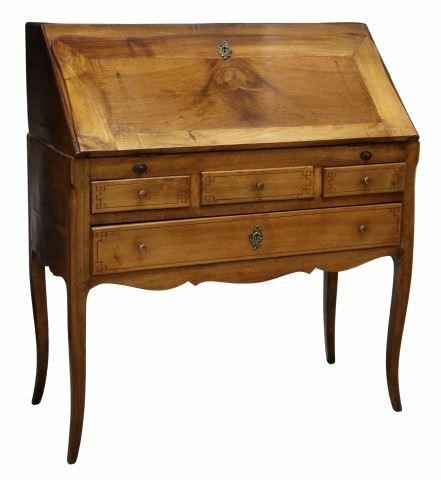 Appraisal: French Provincial Louis XV style walnut writing desk desk th