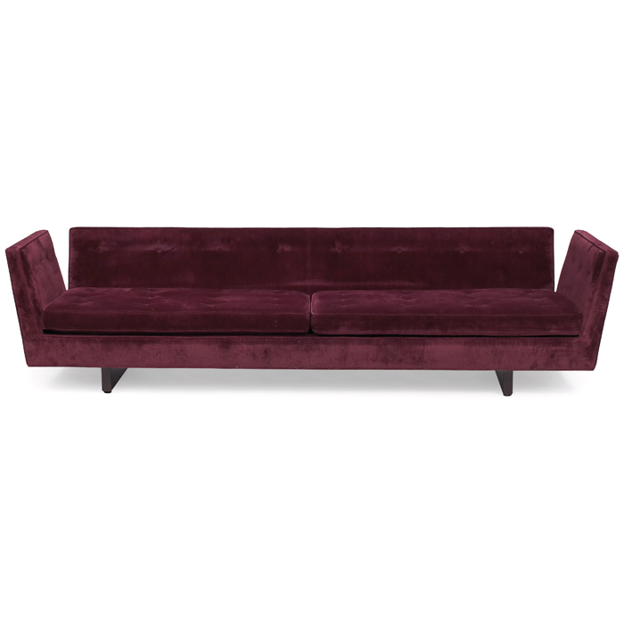 Appraisal: Edward Wormley sofa by Dunbar s split angled armrests wood