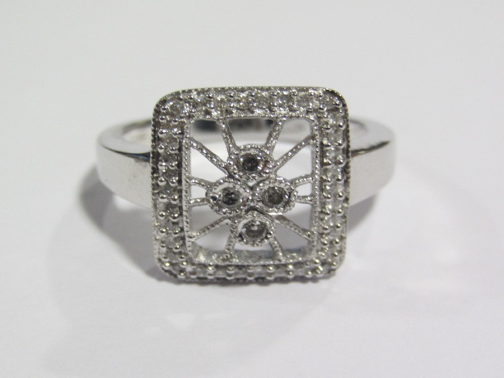 Appraisal: ct white gold diamond cluster ring with brilliant cut diamonds