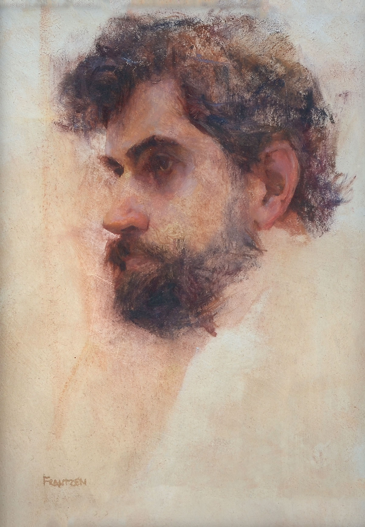 Appraisal: FRANTZEN Rose American - Profile Portrait of a Bearded Man