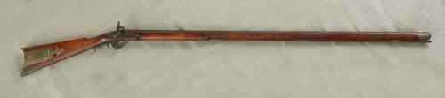 Appraisal: Percussion full-stock rifle approx cal lock marked James Golcher octagonal