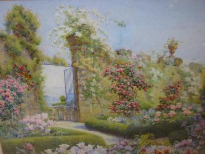 Appraisal: EDITH HELENA ADIE A Blaze of flowers Villa Capponi signed