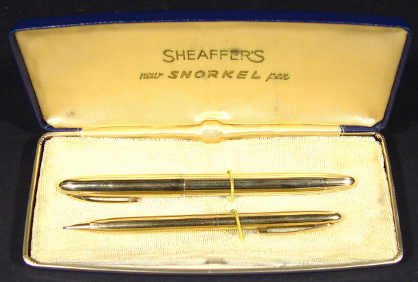 Appraisal: ct gold Sheaffer Snorkel fountain pen and matching propelling pencil