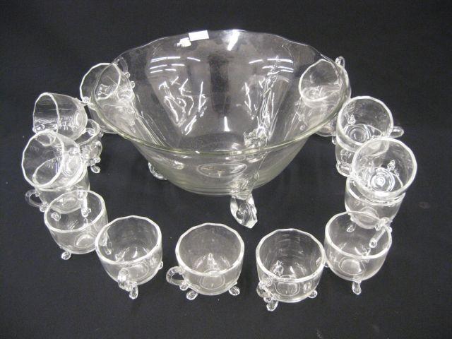 Appraisal: Crystal Punchbowl with Cups all footed diameter