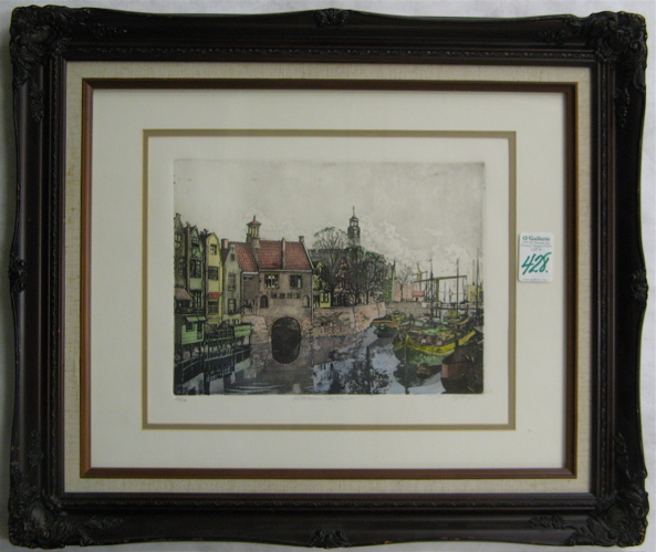 Appraisal: JAN VAN RIJSENWIJK HAND COLORED ETCHING Dutch th century Rotterdam