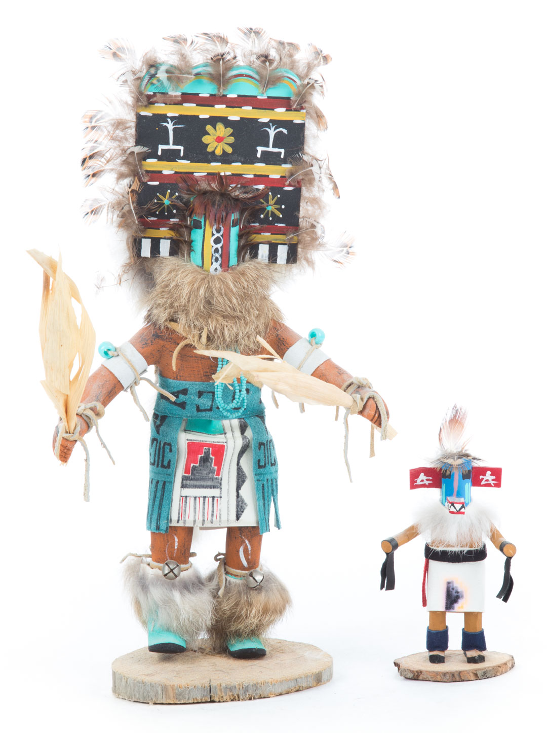 Appraisal: Two Native American Kachina dolls th century both painted and