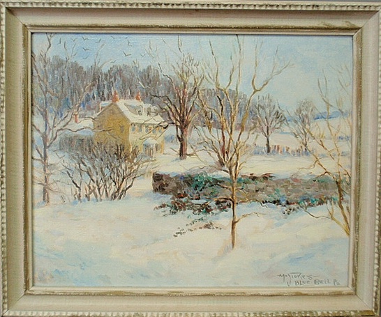 Appraisal: - Oil on artist board impressionist painting of a winter