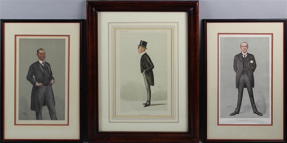 Appraisal: VANITY FAIR ENGLISH CIRCA THREE SPY PRINTS Chromolithograph x in