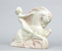 Appraisal: Glazed Figurine of a Rider on a Horse ca th