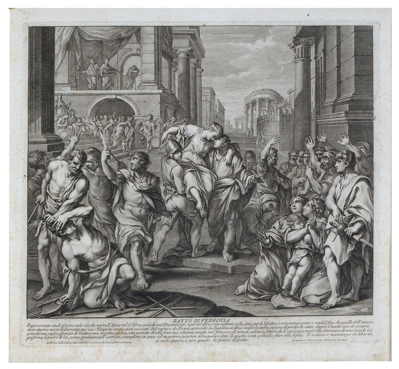 Appraisal: CACCIANIGI Francesco Italian - Copper plate engraving after the painting