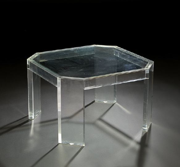 Appraisal: Art Deco Revival Lucite and Glass Cocktail Table third quarter