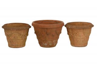 Appraisal: Three Italian Terracotta Garden Containers Italian late th century A