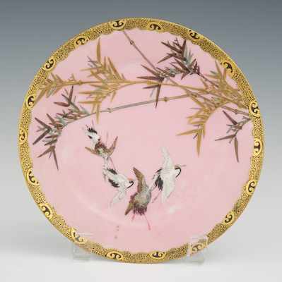 Appraisal: A Pink Ground Yokohama Porcelain Plate Japanese Meiji Decorated with