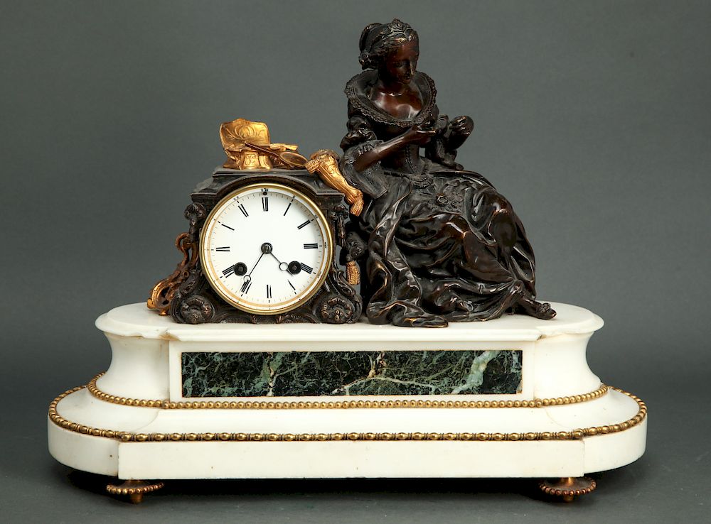 Appraisal: Japy Freres Figural Mantel Clock th C th century French