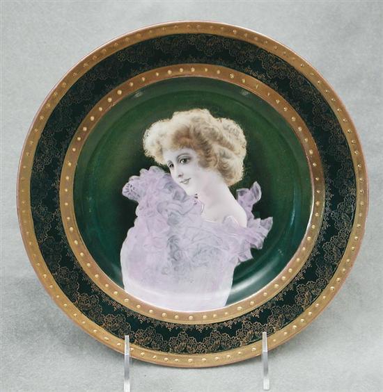 Appraisal: Austrian porcelain cabinet plate circa decorated with portrait of a