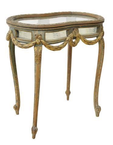 Appraisal: French Louis XV style vitrine table early th c remnants