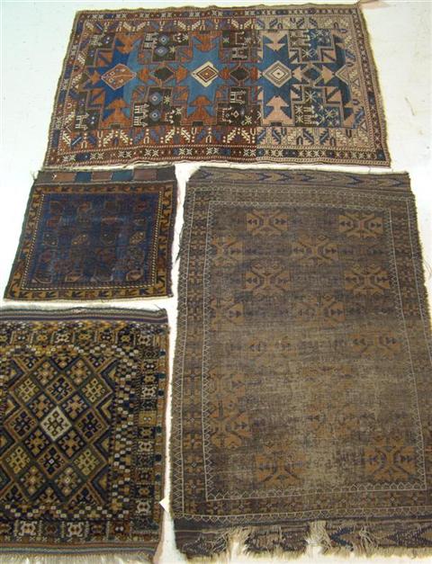 Appraisal: GROUP OF FOUR SMALL ORIENTAL RUGS Provenance Estate of John