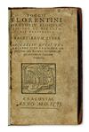 Appraisal: BRACCIOLINI POGGIO and LUCIAN of Samosata Facetiarum liber Accessit Lucii