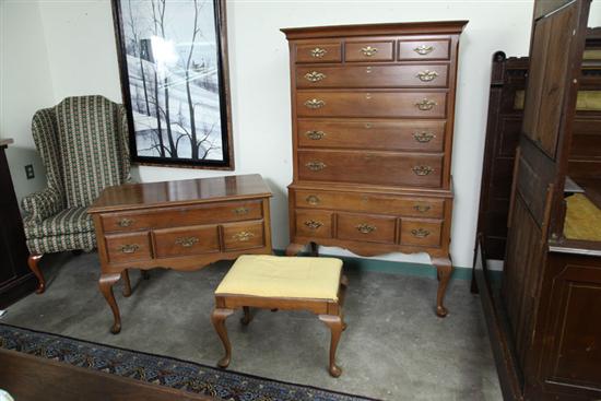 Appraisal: THREE PIECES OF STATTON FURNITURE A highboy '' h ''