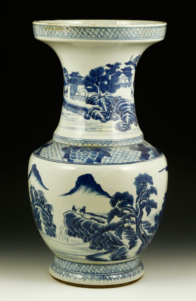 Appraisal: - Chinese Blue and White Zun Vase Blue and white