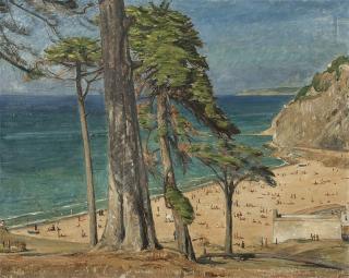 Appraisal: Maurice Grosser ''Pines Beach Tangier'' signed indistinctly lower center titled