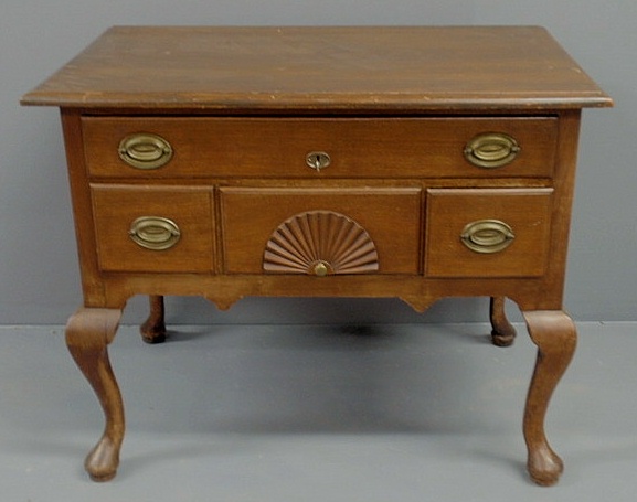 Appraisal: New England Queen Anne style walnut lowboy with a fan