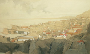 Appraisal: John Hambleton Holdcroft b - View of Gibraltar pencil and