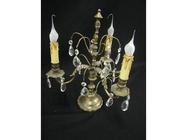 Appraisal: Pair of French Victorian Bronze Candleabra triple light electrified