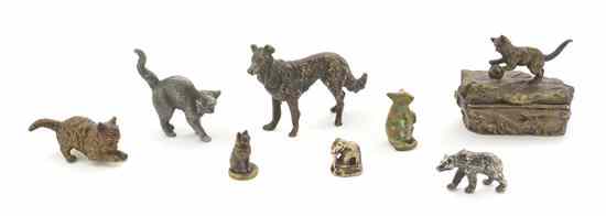 Appraisal: A Collection of Continental Cast Metal Animalier Figures comprising three