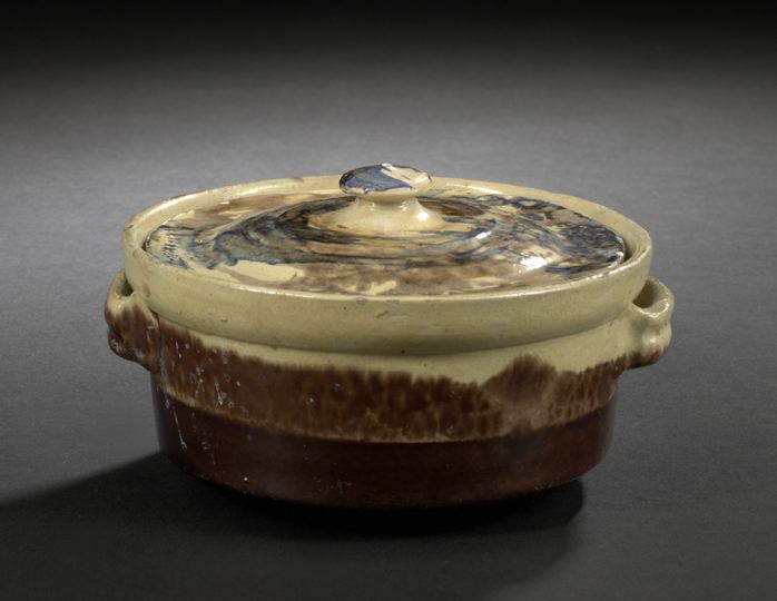 Appraisal: French Provincial Earthenware Covered Terrine early th century of circular