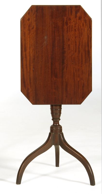 Appraisal: ANTIQUE HEPPLEWHITE TIP-TOP CANDLESTAND Late th Early th CenturyIn mahogany