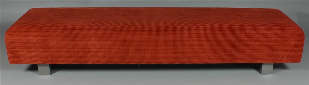 Appraisal: M L MALOU BENCH UPHOLSTERED IN ZOFFANY UPHOLSTERY Zoffany orange