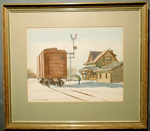 Appraisal: Bye Ranulph De Bayeaux American - watercolor painting with label