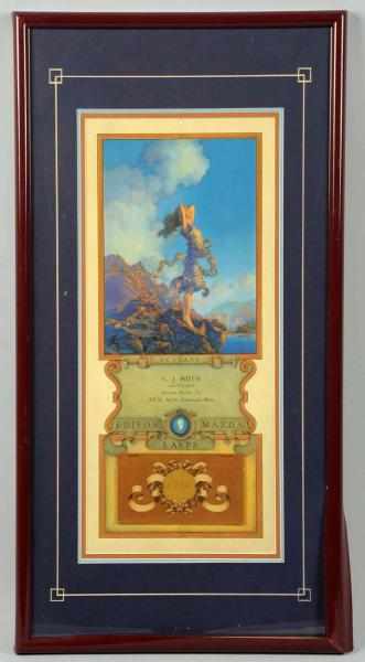 Appraisal: Edison Mazda Maxfield Parrish Calendar Ecstasy Frame and matted under