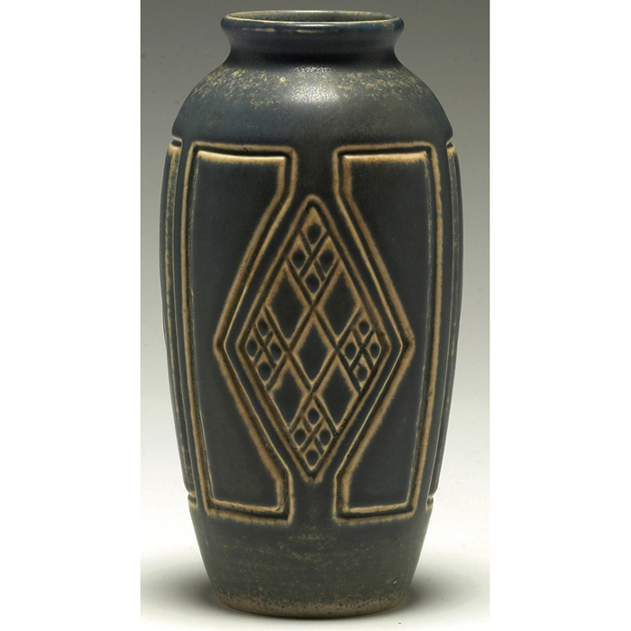 Appraisal: Rookwood vase geometric designs under a gray and tan matt