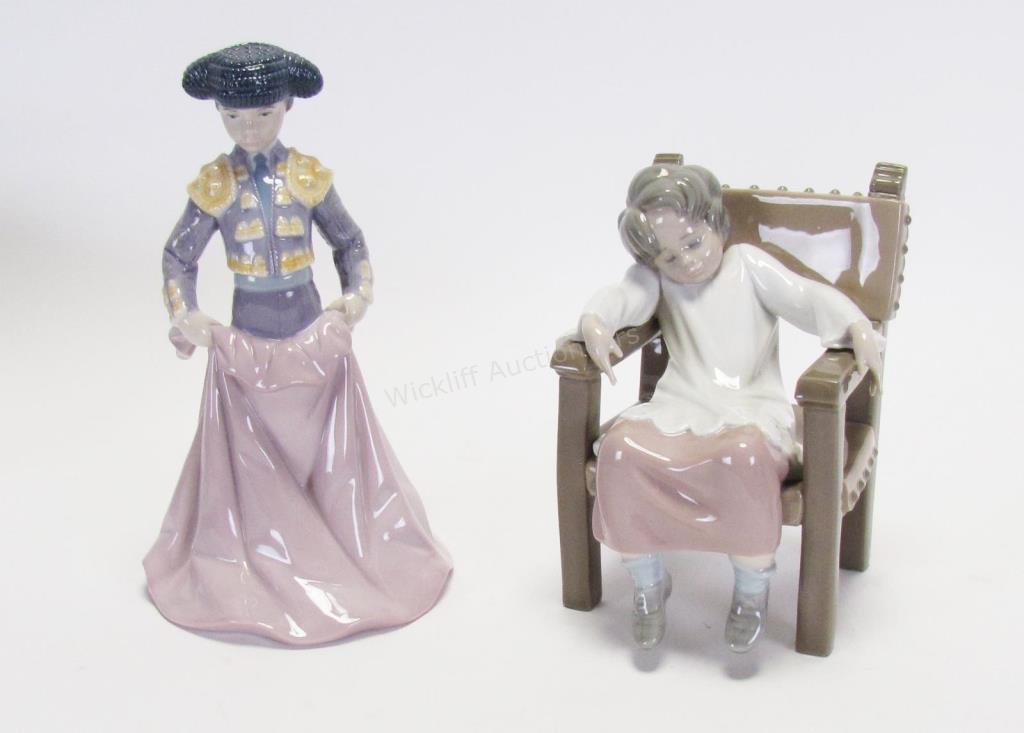 Appraisal: Two Lladro Porcelain Figures Choir Boy issued sculptor Juan Huerta