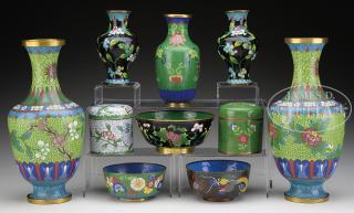 Appraisal: LOT OF CLOISONNE WARES China th century The lot comprised