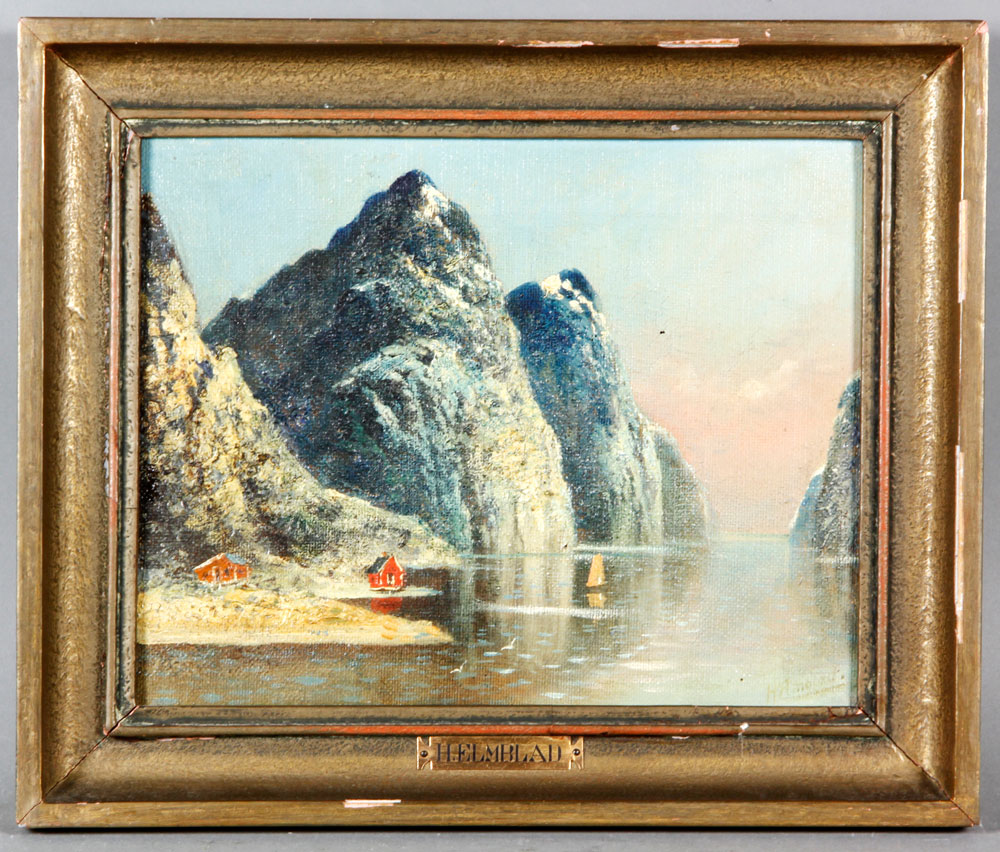 Appraisal: - th C Norwegian Fjord O C th century seascape