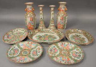 Appraisal: Nine piece lot of Rose Famille porcelain to include a